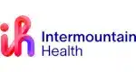 Intermountain Health logo with stylized lowercase letters ih in gradient pink and purple, next to the text Intermountain Health in blue.