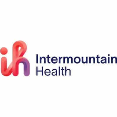 Intermountain Health logo featuring a red and purple stylized ih next to the words Intermountain Health in blue text.