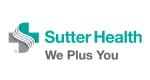 Sutter Health logo with a stylized cross and wave design, accompanied by the text Sutter Health We Plus You.